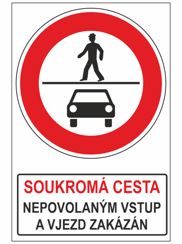 Soukromý pozemek - Nepovolaným vstup a vjezd zakázán