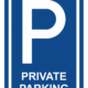Značení budov a místnosti - Označení parkování: Značka Parkoviště / Private parking