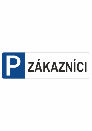 Značení budov a místnosti - Označení parkování: Značka parkoviště / Zákazníci (Obdélník)