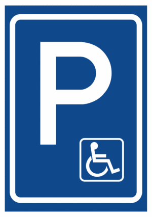 Značení budov a místnosti - Označení parkování: Značka Parkoviště + Symbol Invalidy