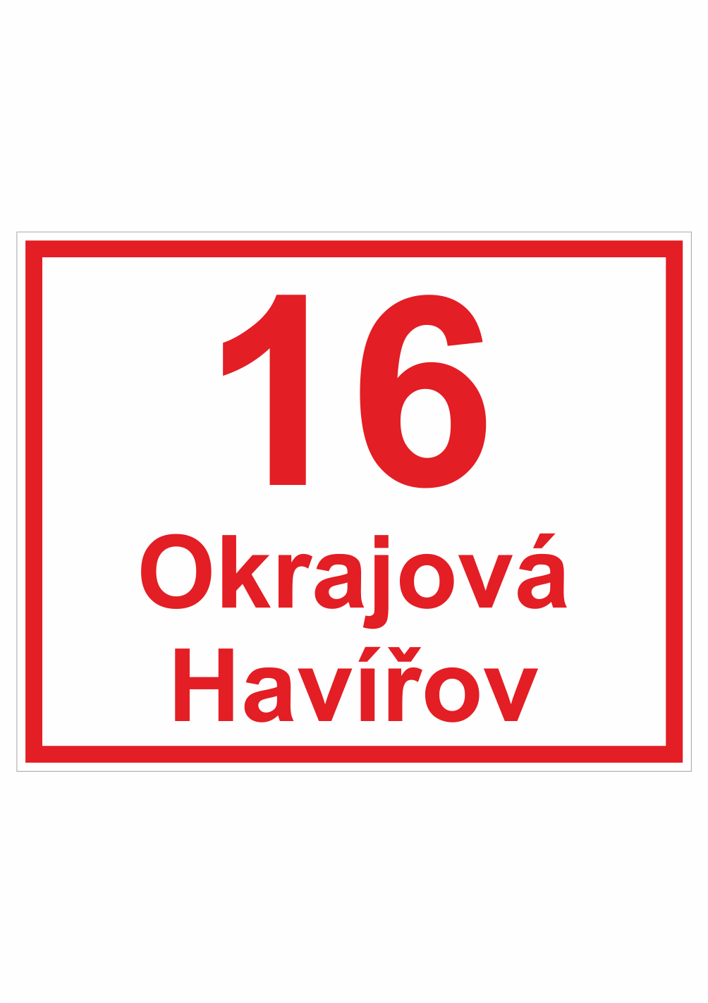 249126 | KRIŽAN - safetyshop Značení budov - Značení ulic a domů: Tabulka orientační (Červené číslo s bílým podkladem)