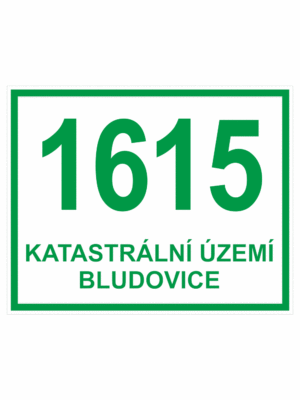 Značení budov - Značení ulic a domů: Číslo evidenční, Číslo + Text (Zelené písmo s bílým podkladem)