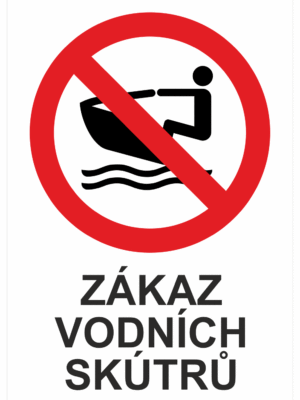 Značení budov a místnosti - Označení vodních ploch: "Zákaz vodních skútrů"
