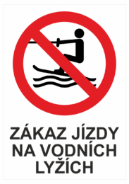 Značení budov - Označení vodních ploch: "Zákaz jízdy na vodních lyžích"