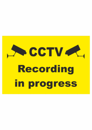 Značení budov - Ochrana a střežení: "CCTV Recording in progress"