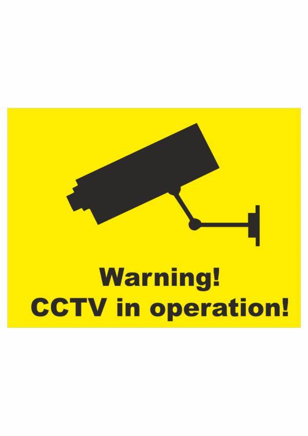 Značení budov - Ochrana a střežení: "Warning! CCTV in operation!"