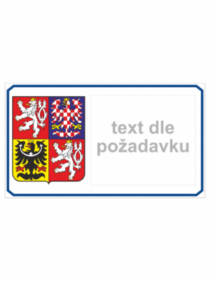 Značení budov - Značení domů a škol: Státní znak ČR + Text
