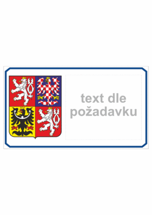 Značení budov - Značení domů a škol: Státní znak ČR + Text
