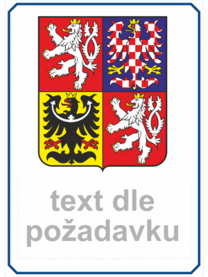 Značení budov - Značení domů a škol: Státní znak ČR + Text (Horizontální)