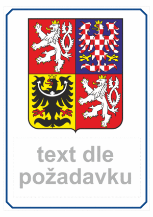 Značení budov - Značení domů a škol: Státní znak ČR + Text (Horizontální)