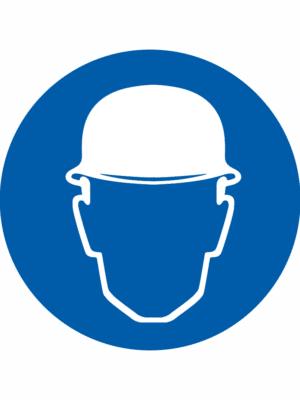 Bezpečnostní značení - Příkazový symbol: Použij ochrannou přilbu