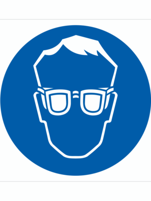 Bezpečnostní značení - Příkazový symbol: Použij ochranné brýle