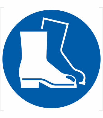 Bezpečnostní značení - Příkazový symbol: Použij ochrannou obuv