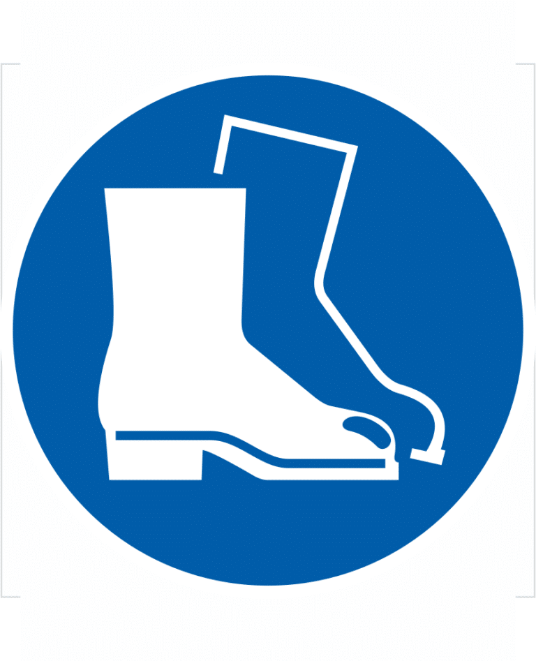 Bezpečnostní značení - Příkazový symbol: Použij ochrannou obuv