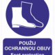 25008e | KRIŽAN - safetyshop Bezpečnostní vícejazyčná tabulka - Anglický a český text: "Použij ochranou obuv / Foot protection must be worn"
