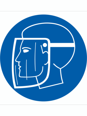 Bezpečnostní značení - Příkazový symbol: Použij obličejový štít