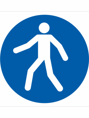 Bezpečnostní značení - Příkazový symbol: Použij chodník pro pěší