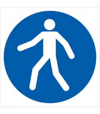 Bezpečnostní značení - Příkazový symbol: Použij chodník pro pěší