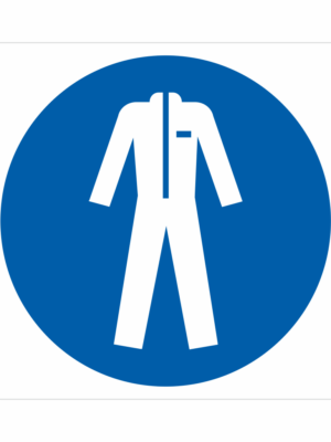 Bezpečnostní značení - Příkazový symbol: Použij ochranný oblek