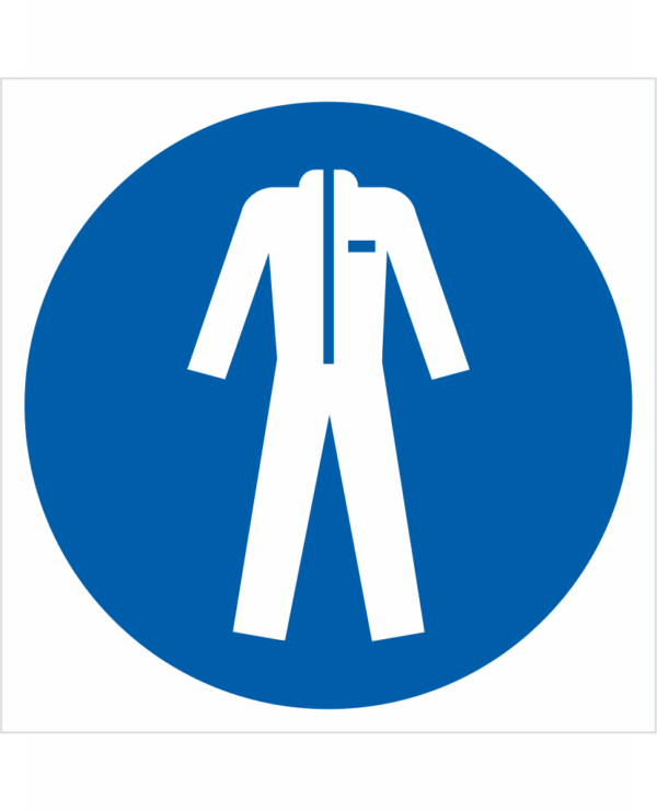 Bezpečnostní značení - Příkazový symbol: Použij ochranný oblek