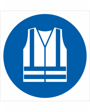 Bezpečnostní značení - Příkazový symbol: Použij ochrannou vestu