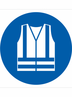 Bezpečnostní značení - Příkazový symbol: Použij ochrannou vestu