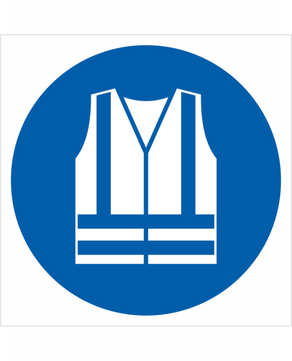 Bezpečnostní značení - Příkazový symbol: Použij ochrannou vestu