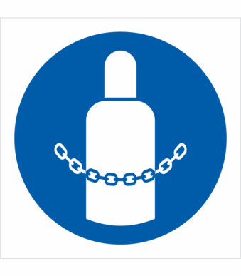 Bezpečnostní značení - Příkazový symbol: Zajisti tlakové láhve