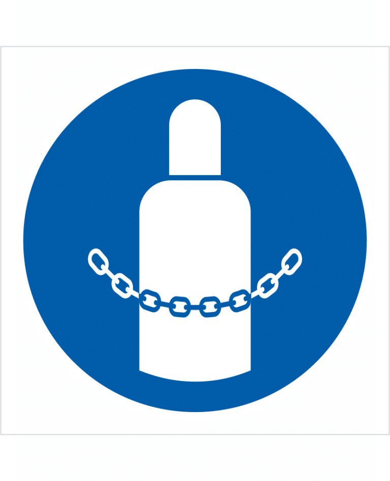 Bezpečnostní značení - Příkazový symbol: Zajisti tlakové láhve