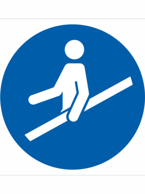 Bezpečnostní značení - Příkazový symbol: Držte se zábradlí