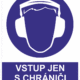 252503 | KRIŽAN - safetyshop Příkazová bezpečnostní tabulka symbol s textem: "Vstup jen s chrániči sluchu"