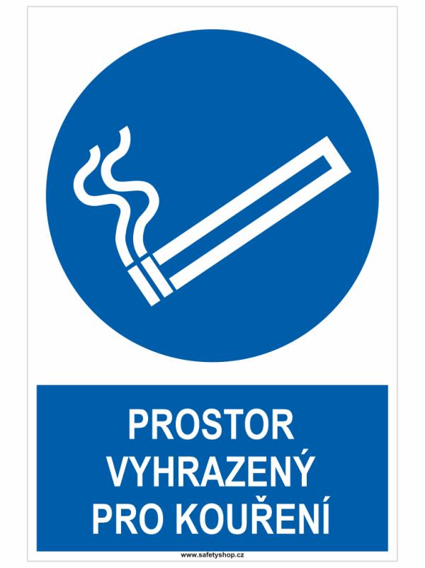 Prostor vyhrazený pro kouření ISO 7010
