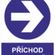255001P | KRIŽAN - safetyshop Příkazová bezpečnostní tabulka symbol s textem: "Příchod k pracovišti" (šipka vpravo)