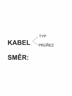 Značení elektro a ESD - Značení kabelů: Kabel - Typ, Průřez / Směr