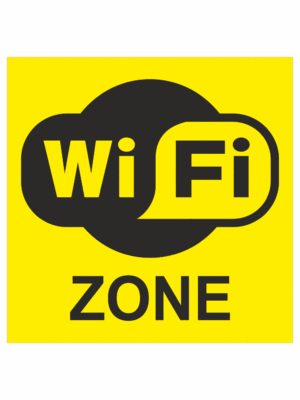 Značení budov, prostorů a vstupů - Označení wifi připojení: WIFI Zone (Žlutá)