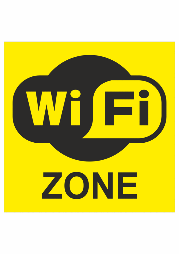 Značení budov, prostorů a vstupů - Označení wifi připojení: WIFI Zone (Žlutá)