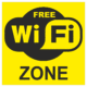 Značení budov, prostorů a vstupů - Označení wifi připojení: "Free WiFi Zone" (Žlutá)