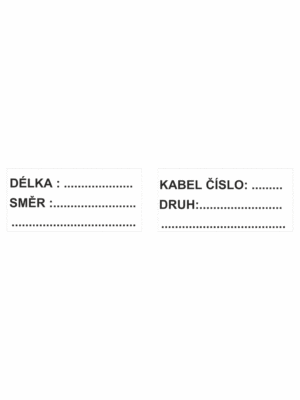 Značení elektro a ESD - Značení kabelů: Délka / Směr / Kabelové číslo / Druh