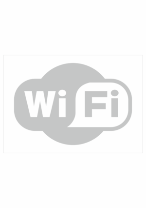 Značení budov, prostorů a vstupů - Označení wifi připojení: WIFI (Znak, Mléčné sklo)
