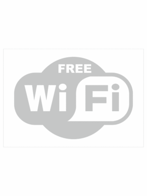 Značení budov, prostorů a vstupů - Označení wifi připojení: "Free Wifi" (Mléčné sklo)