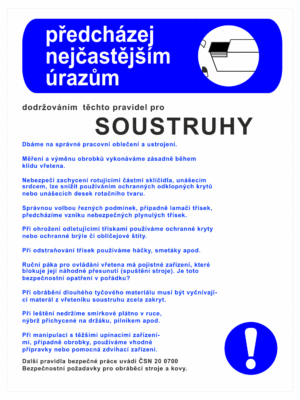 Pravidla bezpečné práce BOZP - Předcházej nejčastějším úrazům - Pravidla pro soustruhy