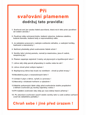 Pravidla bezpečné práce BOZP - Při svařování plamenem dodržuj tato pravidla