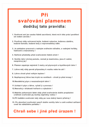 Pravidla bezpečné práce BOZP - Při svařování plamenem dodržuj tato pravidla