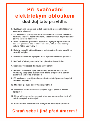 Pravidla bezpečné práce BOZP - Při svařování elektrickým obloukem dodržuj tato pravidla