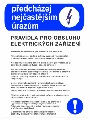 Pravidla bezpečné práce BOZP - Předcházej nejčastějším úrazům - Pravidla pro obsluhu elektrických zařízení