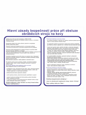 Pravidla bezpečné práce BOZP - Hlavní zásady bezpečnosti práci při obsluze obráběcích strojů na kovy