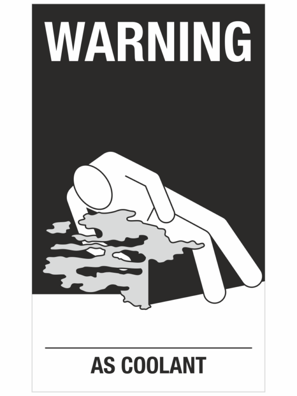 Warning .................as coolant