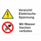 298214n | KRIŽAN - safetyshop Bezepčnostní vícejazyčná tabulka - Německý text: "Vorsicht elektrische spannung! / Mit Wasser löschen verboten"