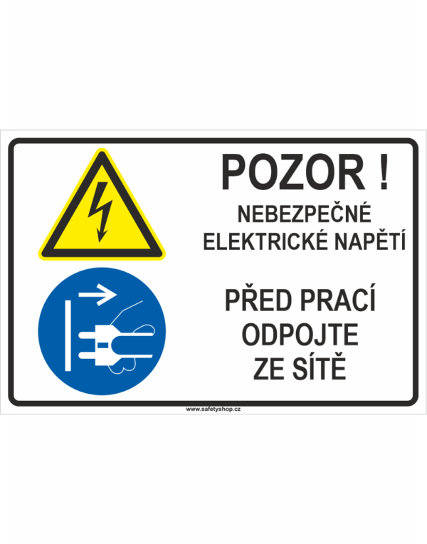 Pozor! Nebezpečné elektrické napětí - Před prací odpojte ze sítě ISO 7010