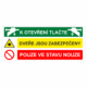 Bezpečnostní kombinovaná tabulka: K otevření tlačte / Dveře jsou zabezpečeny / Pouze ve stavu nouze